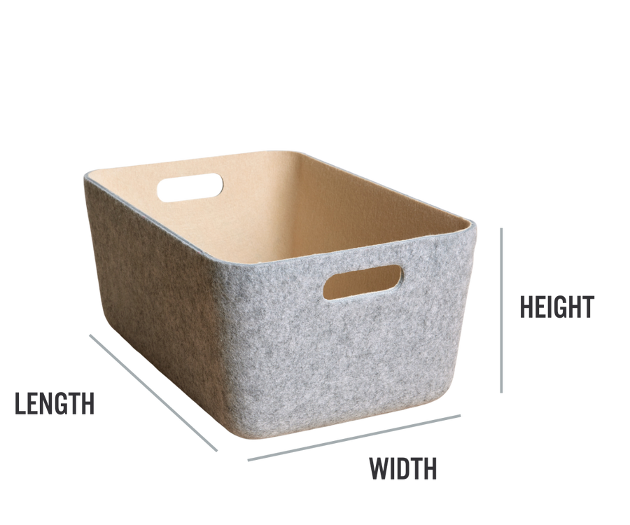2 Pack - Sculpted Felt Storage Bins with Lids & Dividers | Folden Lane