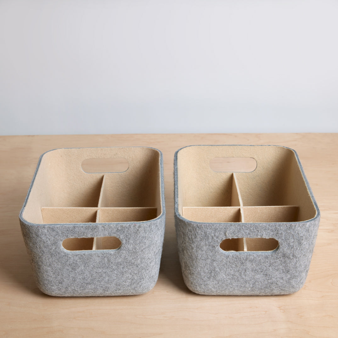 Open Spaces Large Felt Storage Bins - Set of 2 - with Lids