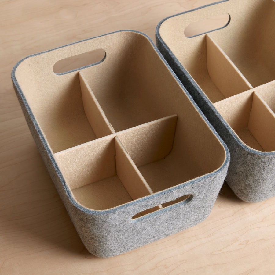 Felt Storage Racks 4 Pack - Sculpted Felt Storage Bins with Lids & Dividers | Folden Lane